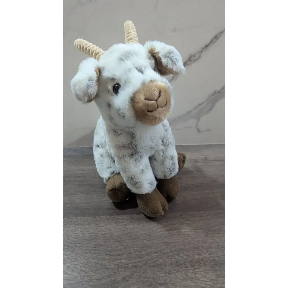 The Petting zoo Eco-Friendly Spotted Goat‎ Plush Stuffed Animal White Grey  12